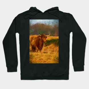 Highland cow with painterly effect Hoodie